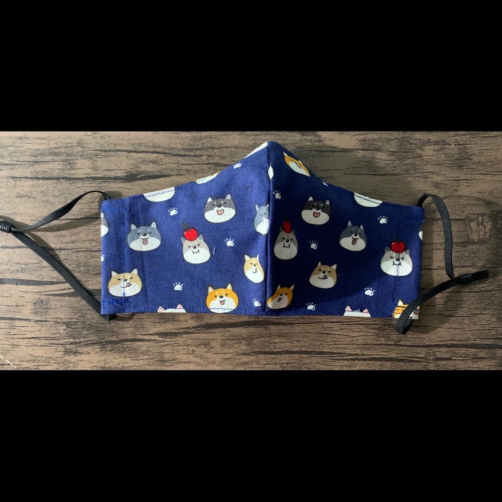 Fitted Shiba Inu mask w filter pocket